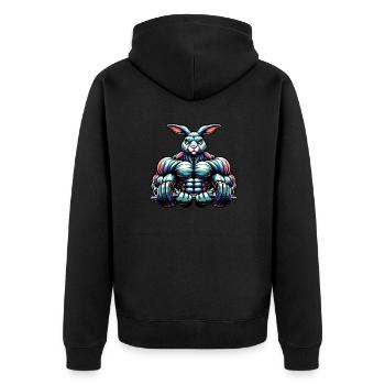 Lapin de curling - Veste à capuche bio Premium Unisexe - noir - Dos - Nico (187cm)