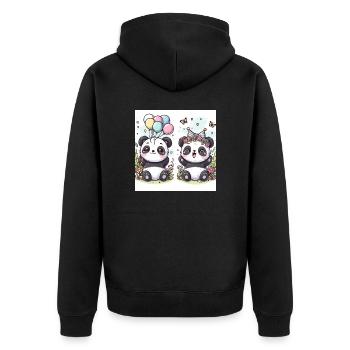 Pandaparty - Unisex Premium Bio Zip Hoodie - Schwarz - Hinten - Nico (187cm)