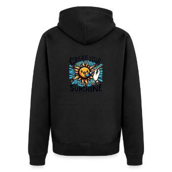 Create Your Sunshine - Unisex Premium Organic Zip Hoodie - black - Back - Nico (187cm)