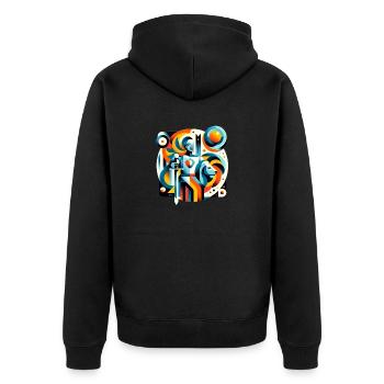 Gareth - Unisex Premium Bio Zip Hoodie - Schwarz - Hinten - Nico (187cm)