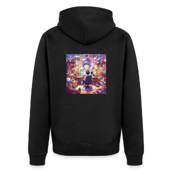 geek studio - Veste à capuche bio Premium Unisexe - noir - Dos - Nico (187cm)