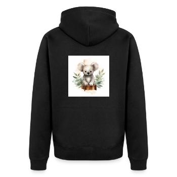Adorable Koala Clipart - Unisex Premium Organic Zip Hoodie - black - Back - Nico (187cm)