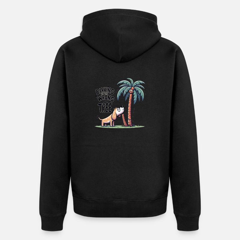 Barking Up The Wrong Tree - Unisex Premium Bio Zip Hoodie - Schwarz