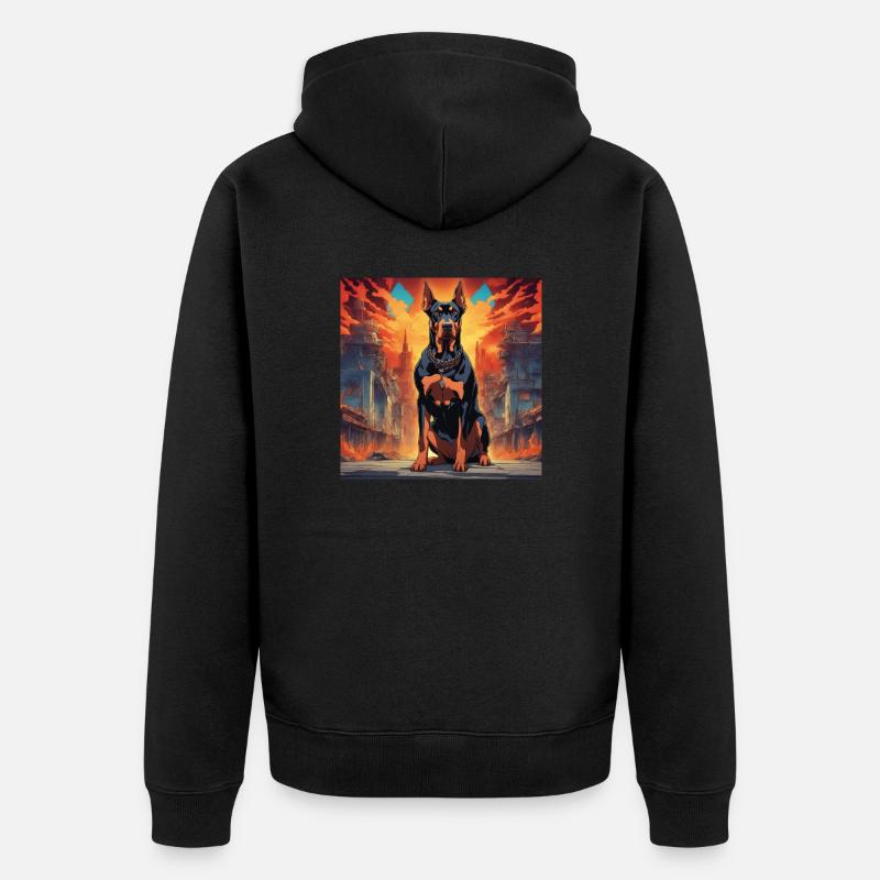 Doberman de l’enfer - Veste à capuche bio Premium Unisexe - noir