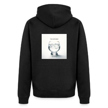 Gib dem Leben einen Gin - Trinkspruch - Unisex Premium Bio Zip Hoodie - Schwarz - Hinten - Nico (187cm)