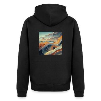 Mer futuriste - Veste à capuche bio Premium Unisexe - noir - Dos - Nico (187cm)