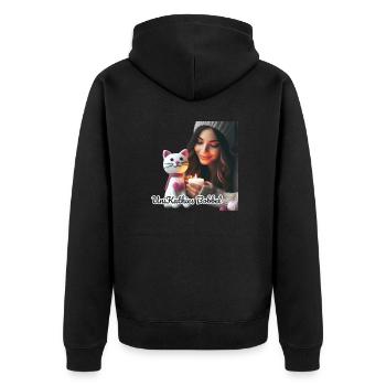 Kathrinchen Unikathies - Unisex Premium Bio Zip Hoodie - Schwarz - Hinten - Nico (187cm)