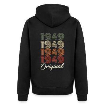 1949 Cadeau D'anniversaire Vintage Original 1949 - Veste à capuche bio Premium Unisexe - noir - Dos - Nico (187cm)