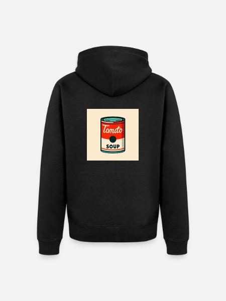 Tomato Soup Can in Risograph - Unisex Premium Organic Zip Hoodie - black
