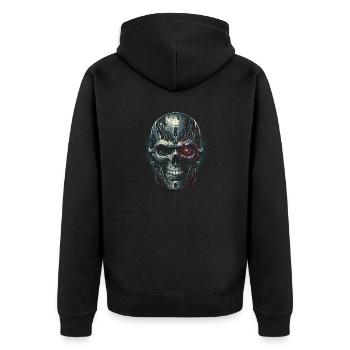 Sentinelle cybernétique - Veste à capuche bio Premium Unisexe - noir - Dos - Nico (187cm)