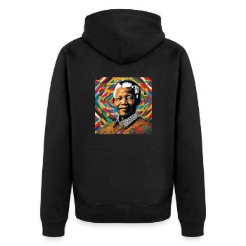 L'Héritage de Mandela : Un Legacy en Couleurs - Veste à capuche bio Premium Unisexe - noir - Dos - Nico (187cm)