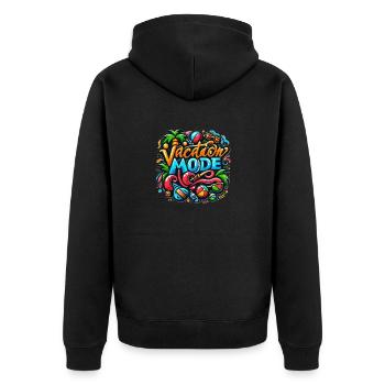 Vacation Mode - Unisex Premium Bio Zip Hoodie - Schwarz - Hinten - Nico (187cm)
