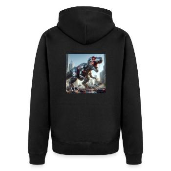 Rexxy - Unisex Premium Organic Zip Hoodie - black - Back - Nico (187cm)
