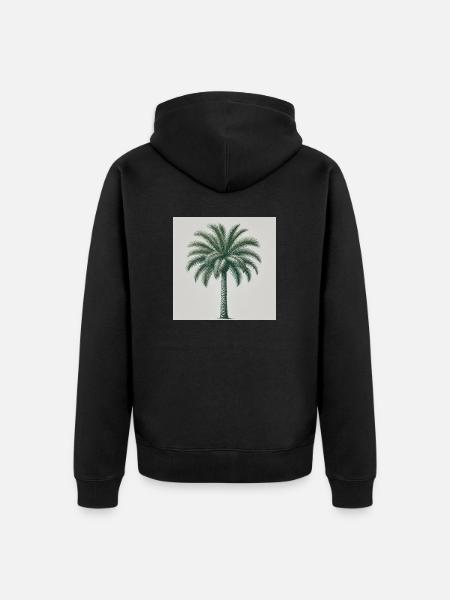 Simple Palm - Unisex Premium Bio Zip Hoodie - Schwarz