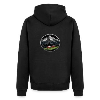 Montagnes suisses - Veste à capuche bio Premium Unisexe - noir - Dos - Nico (187cm)
