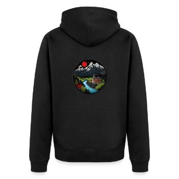 Montagnes suisses - Veste à capuche bio Premium Unisexe - noir - Dos - Nico (187cm)