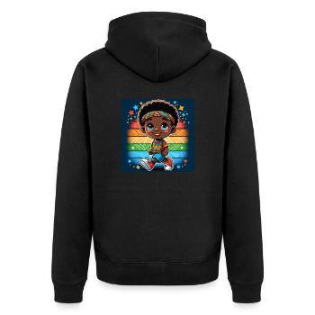 La liberté - Veste à capuche bio Premium Unisexe - noir - Dos - Nico (187cm)