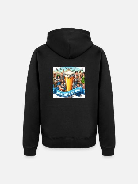 Make Beer no War 6 - Unisex Premium Bio Zip Hoodie - Schwarz