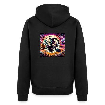 1000005334 - Unisex Premium Organic Zip Hoodie - black - Back - Nico (187cm)