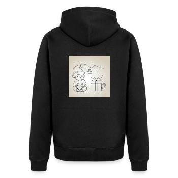 Noël du bébé du Père Noël - Veste à capuche bio Premium Unisexe - noir - Dos - Nico (187cm)