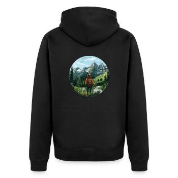 Immergez-vous dans la nature sauvage : votre aventure en montagne vous appelle - Veste à capuche bio Premium Unisexe - noir - Dos - Nico (187cm)