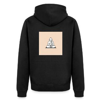 Beten - Unisex Premium Bio Zip Hoodie - Schwarz - Hinten - Nico (187cm)