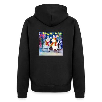 Carnaval des animaux - Veste à capuche bio Premium Unisexe - noir - Dos - Nico (187cm)