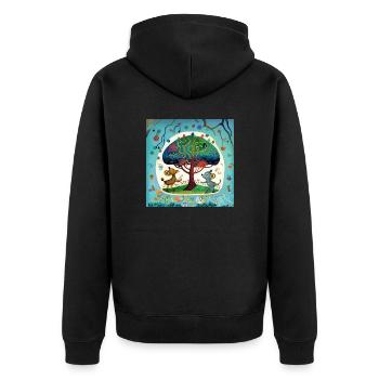 L’arbre de vie - Veste à capuche bio Premium Unisexe - noir - Dos - Nico (187cm)
