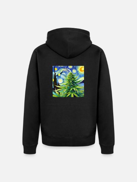 Pflanze im Wind - Unisex Premium Bio Zip Hoodie - Schwarz