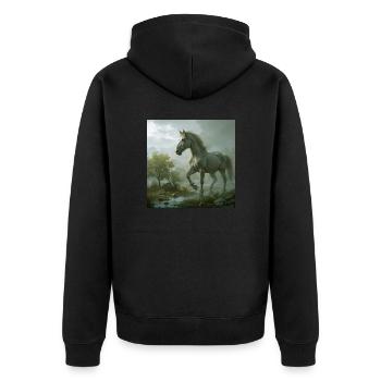 Wild Freedom - Unisex Premium Organic Zip Hoodie - black - Back - Nico (187cm)