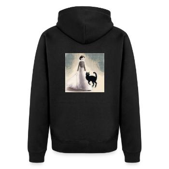 À propos d’un chat qui... - Veste à capuche bio Premium Unisexe - noir - Dos - Nico (187cm)