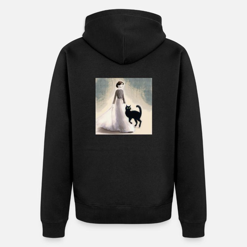 À propos d’un chat qui... - Veste à capuche bio Premium Unisexe - noir