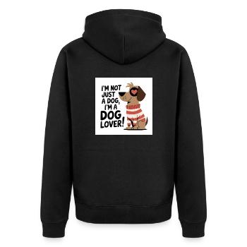 Dog Lover - Unisex Premium Bio Zip Hoodie - Schwarz - Hinten - Nico (187cm)