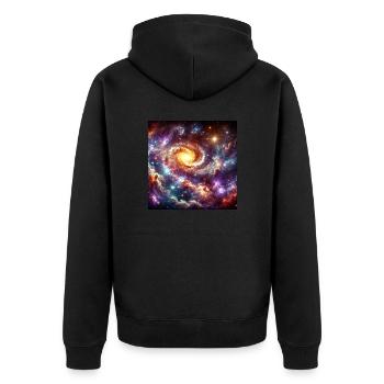 The Universe - Unisex Premium Bio Zip Hoodie - Schwarz - Hinten - Nico (187cm)