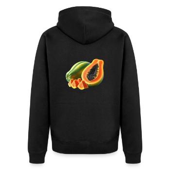 Papaya - Unisex Premium Bio Zip Hoodie - Schwarz - Hinten - Nico (187cm)