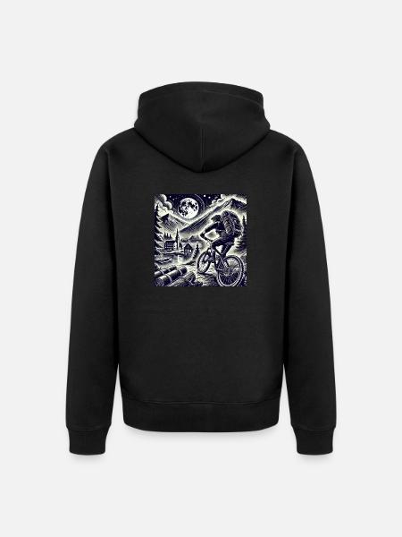 Bikepacking Adventur - Unisex Premium Bio Zip Hoodie - Schwarz