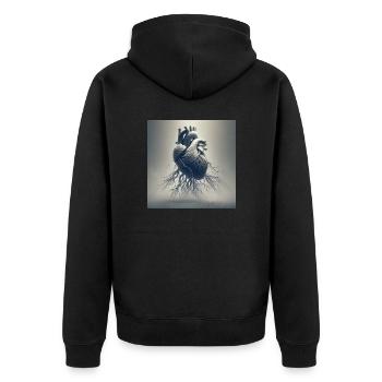 Enraciné - Veste à capuche bio Premium Unisexe - noir - Dos - Nico (187cm)