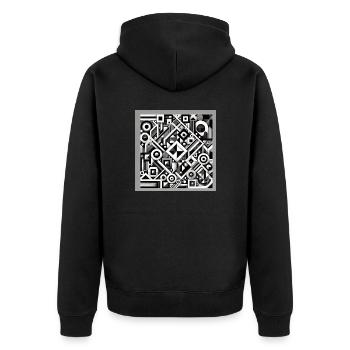 Chaos en noir et blanc - Veste à capuche bio Premium Unisexe - noir - Dos - Nico (187cm)