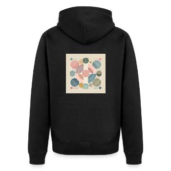 Pastel dreams in symmetry - Unisex Premium Organic Zip Hoodie - black - Back - Nico (187cm)