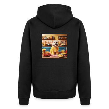 copilot image 1739294155524 - Unisex Premium Bio Zip Hoodie - Schwarz - Hinten - Nico (187cm)