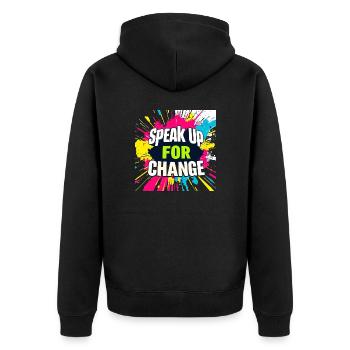Design 51 the best - Unisex Premium Bio Zip Hoodie - Schwarz - Hinten - Nico (187cm)