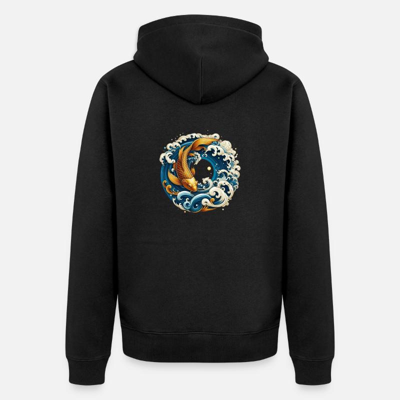 Koifish à la chinoise - Veste à capuche bio Premium Unisexe - noir
