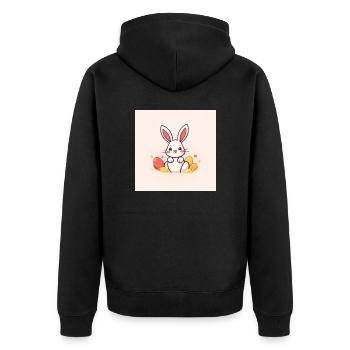 Ostern Bunny Style - Unisex Premium Bio Zip Hoodie - Schwarz - Hinten - Nico (187cm)