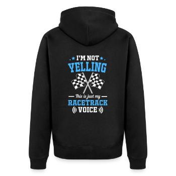 Drag Race - Unisex Premium Bio Zip Hoodie - Schwarz - Hinten - Nico (187cm)