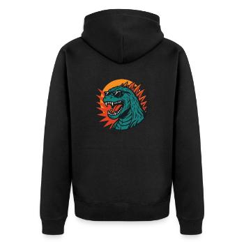 Chillzilla – Ambiance Retro Monster - Veste à capuche bio Premium Unisexe - noir - Dos - Nico (187cm)