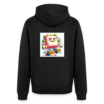 2cc40282 906f 4c98 93b2 69645453e3da - Unisex Premium Organic Zip Hoodie - black - Back - Nico (187cm)