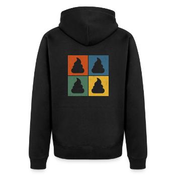 Pop Art – bunt & ironisch - Unisex Premium Bio Zip Hoodie - Schwarz - Hinten - Nico (187cm)