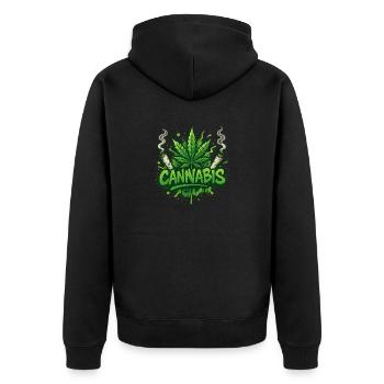 Brokkoli - Unisex Premium Bio Zip Hoodie - Schwarz - Hinten - Nico (187cm)