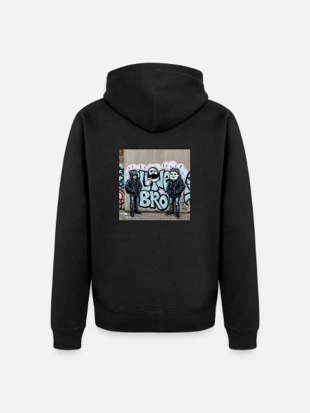 Bro-Shirt - Unisex Premium Bio Zip Hoodie - Schwarz