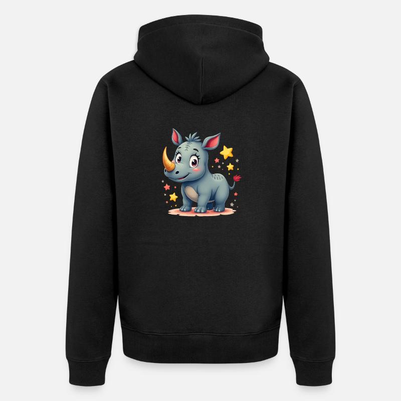 Conception de rhinocéros - Veste à capuche bio Premium Unisexe - noir
